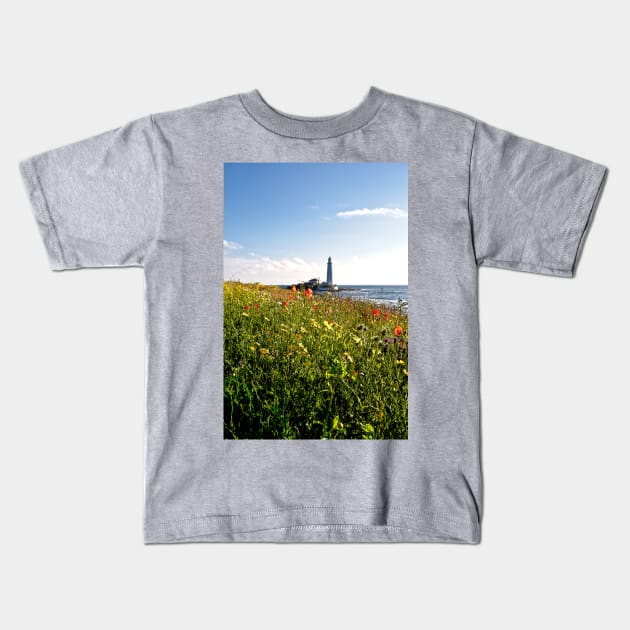 Wild Flowers at St Mary's Island Kids T-Shirt by Violaman